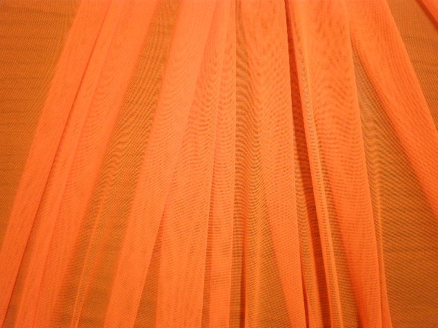 14.Orange Plain Soft Stretch mesh